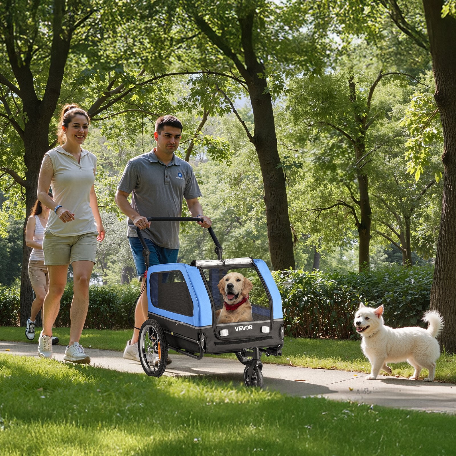 Dog Bike Trailer 40kg 2-in-1 Pet Stroller Bike Carrier Foldable Quick-Release
