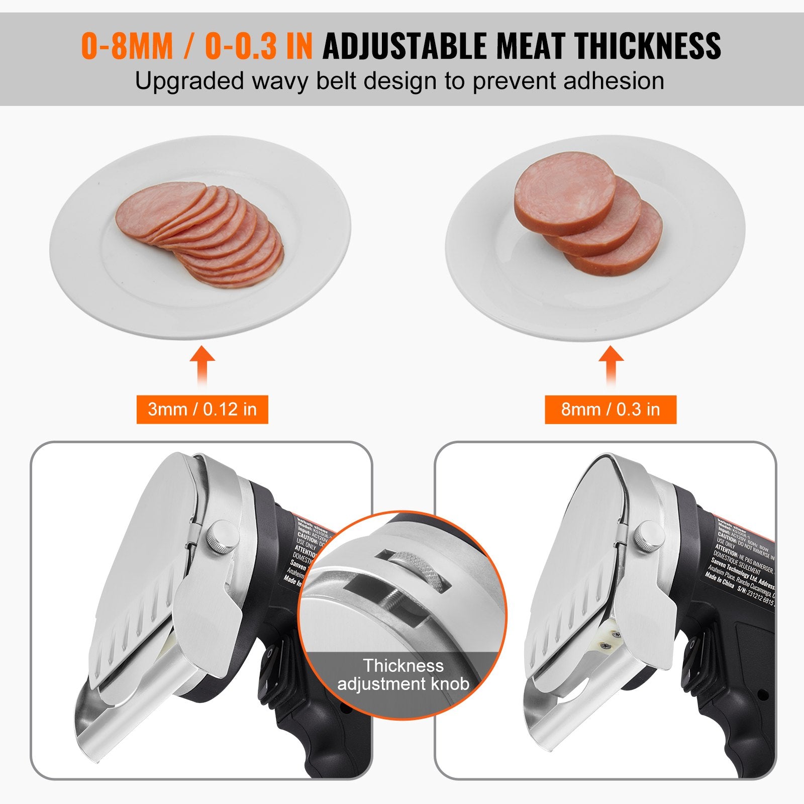 Electric Shawarma Knife 80W Commercial Stainless Steel Gyro Cutter 100mm Blades
