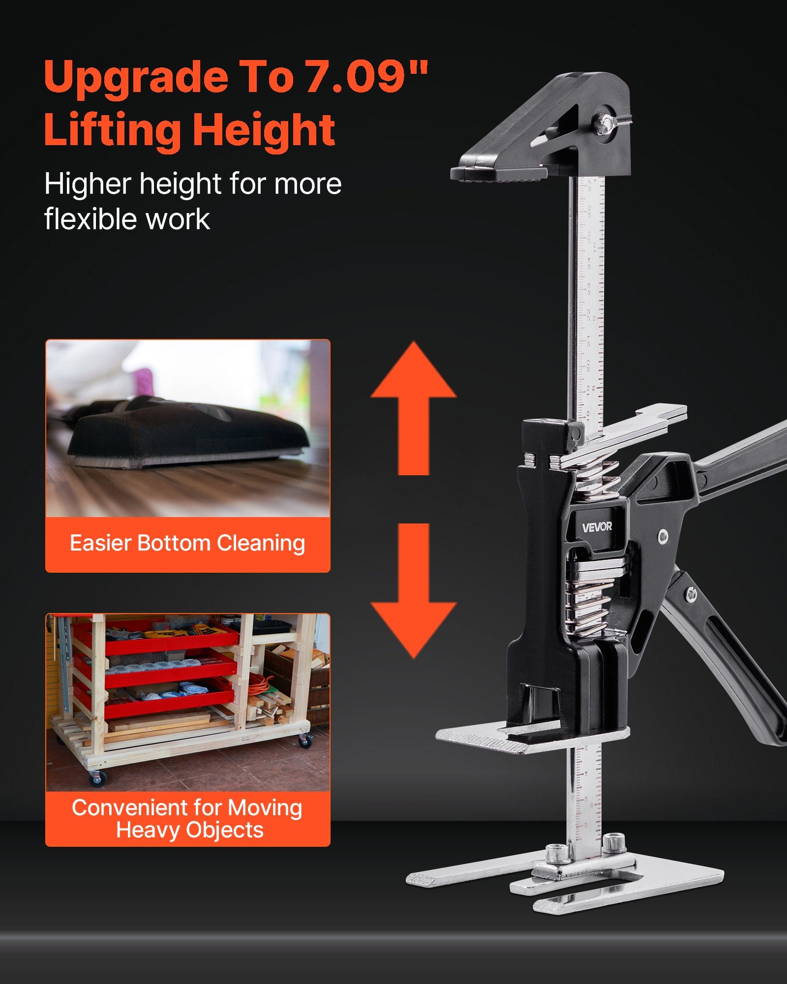 Labor Saving Arm Jack, 2PCS 150kg, 180mm Lift, Metal Hand Jack Tool