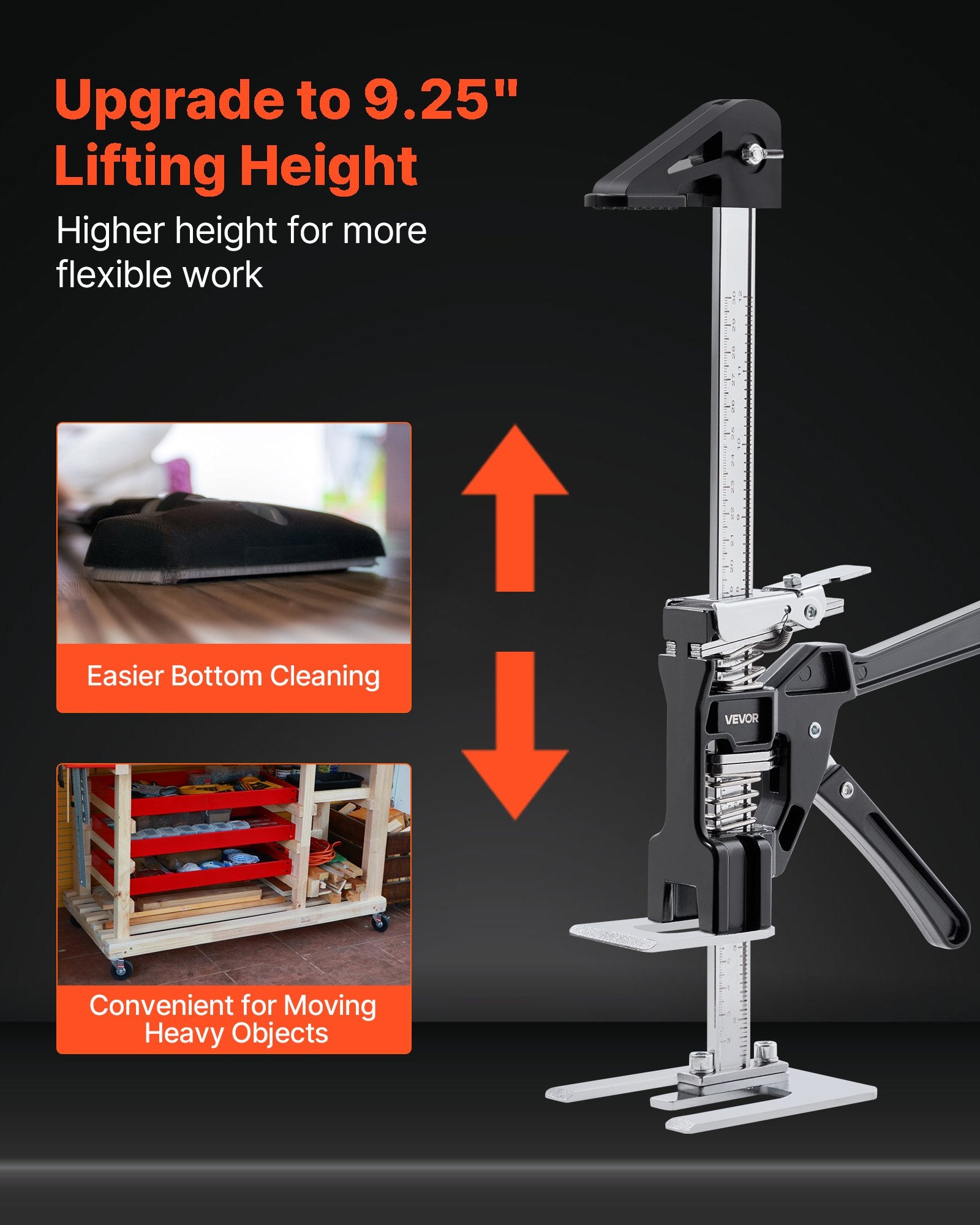 Labor Saving Arm Jack, 2PCS 200kg, 235mm Lift, Metal Hand Jack Tool