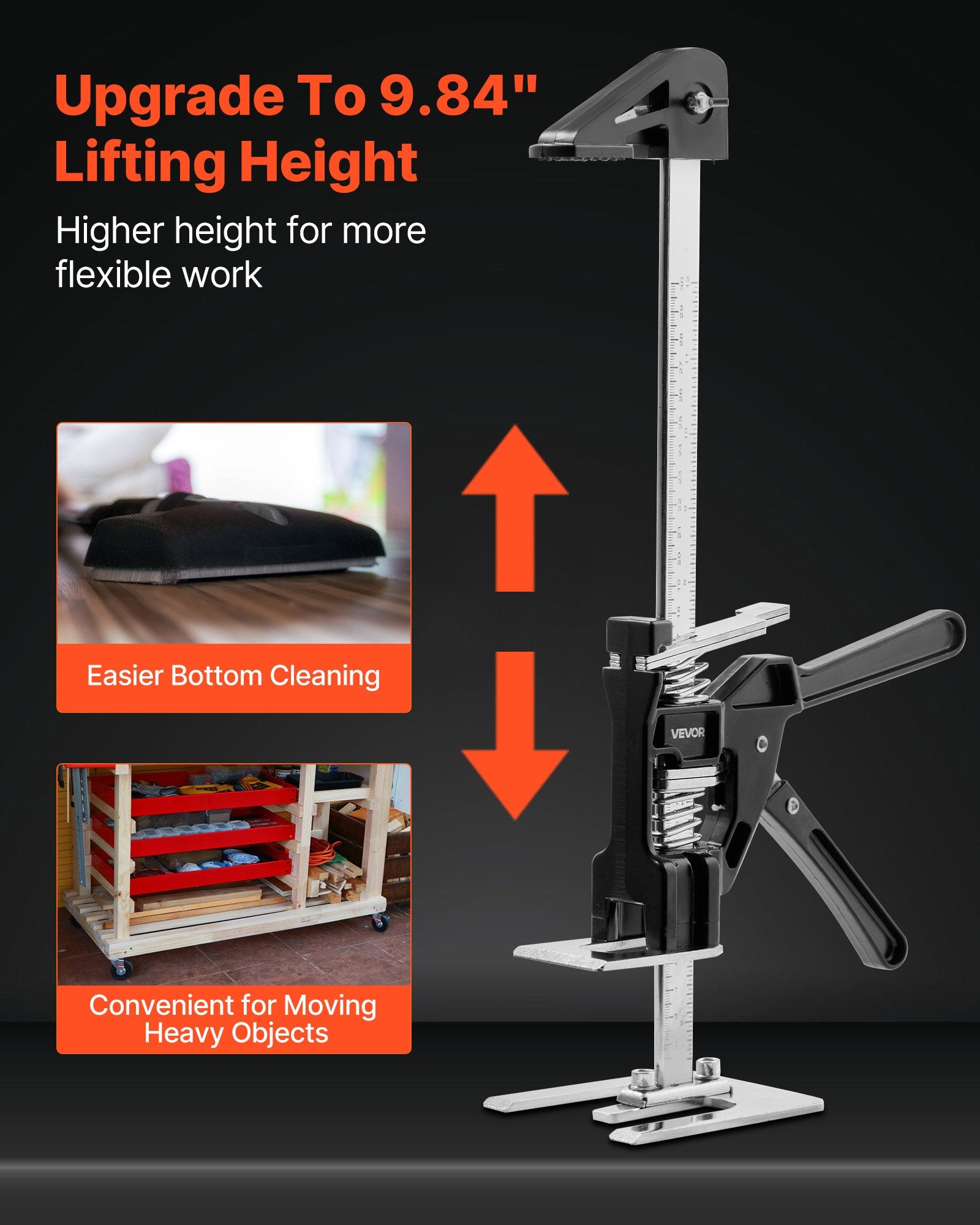 Labor Saving Arm Jack, 2PCS 150kg, 250mm Lift, Metal Hand Jack Tool