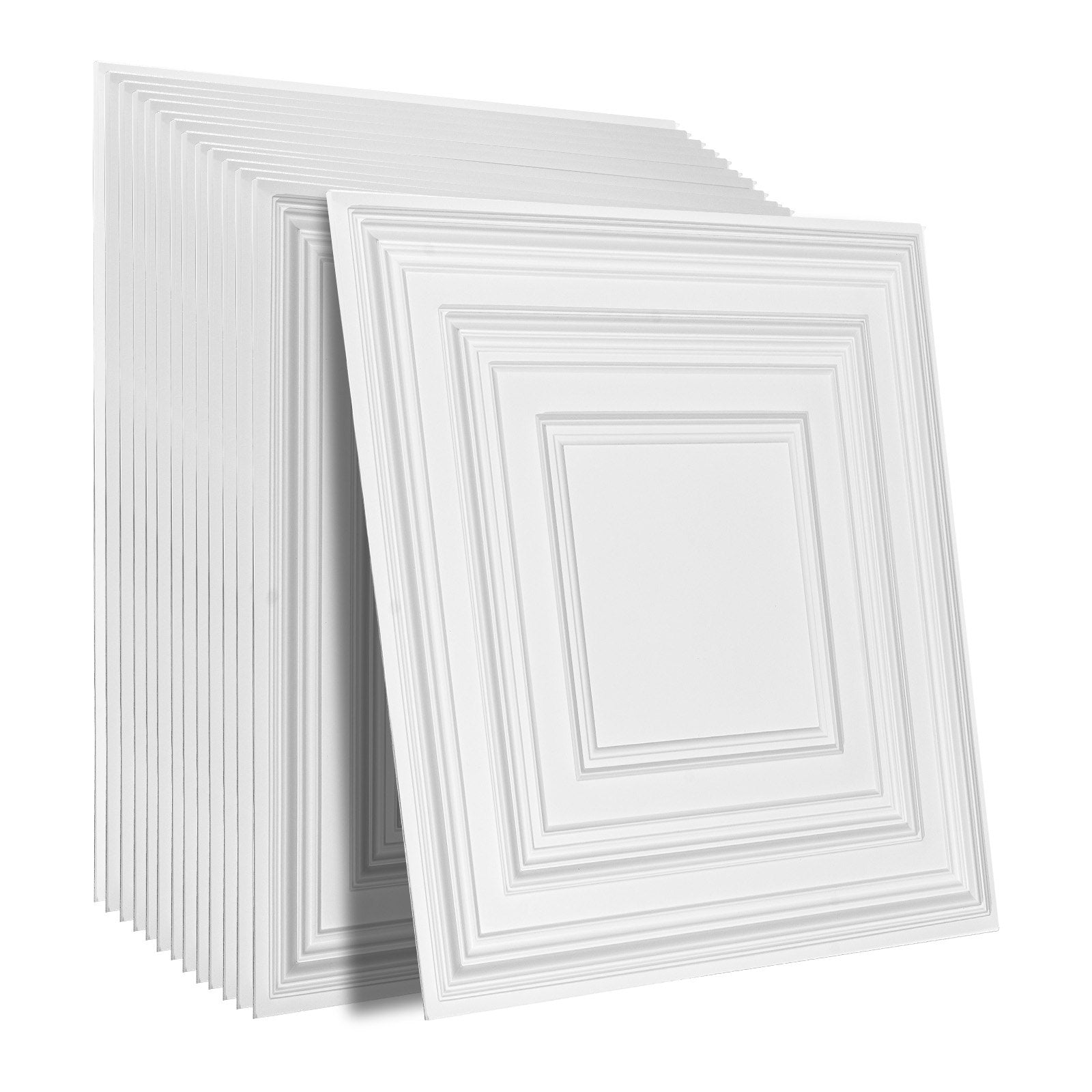 Ceiling Tiles 12-Pack 24x24 in PVC Drop Ceiling Tiles White Peg Pattern PVC Tile