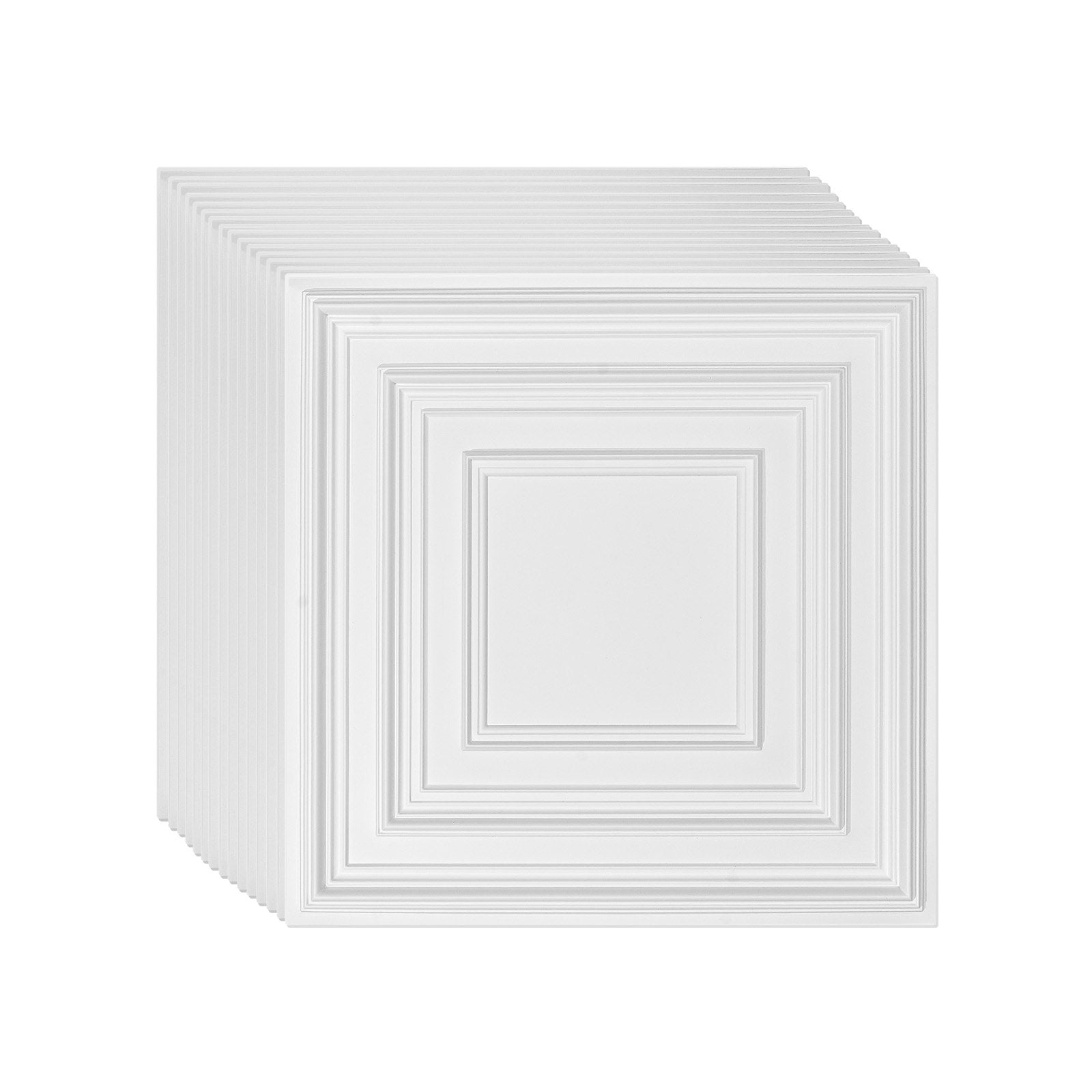 Ceiling Tiles 12-Pack 24x24 in PVC Drop Ceiling Tiles White Peg Pattern PVC Tile
