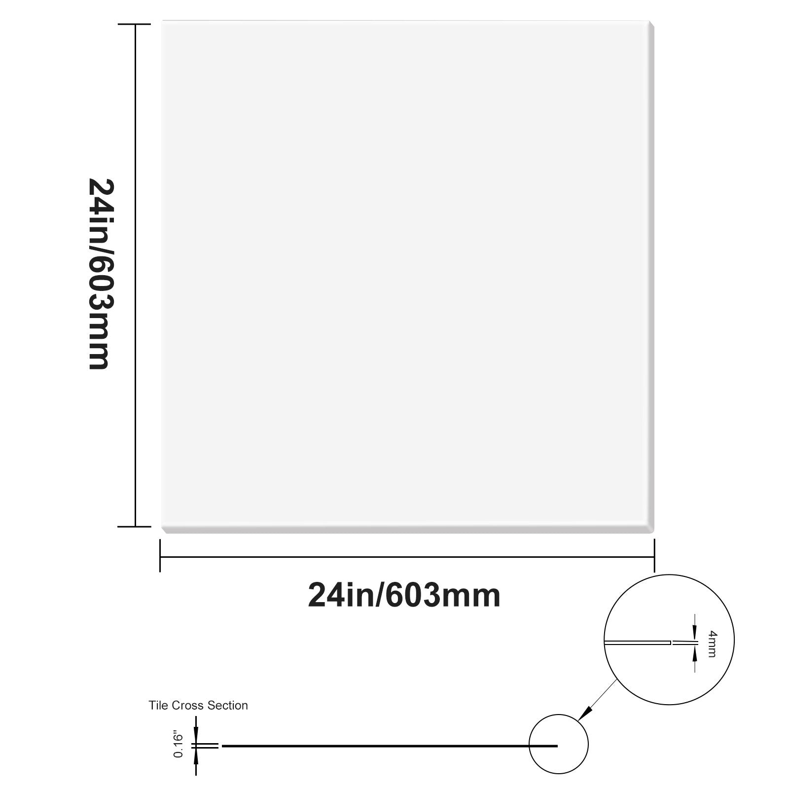 12-Pack 24x24in PVC Foam Ceiling Tiles Fire-Rated Flexible White