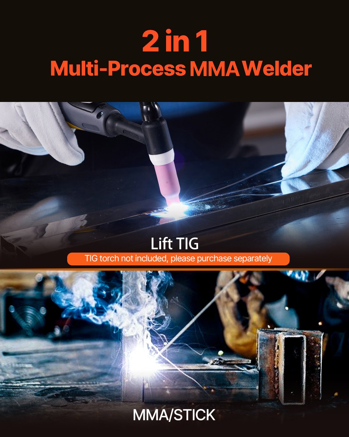 MMA Welder 205A 2 in1 MMA Lift TIG Stick Machine IGBT Inverter Digital Hot Start