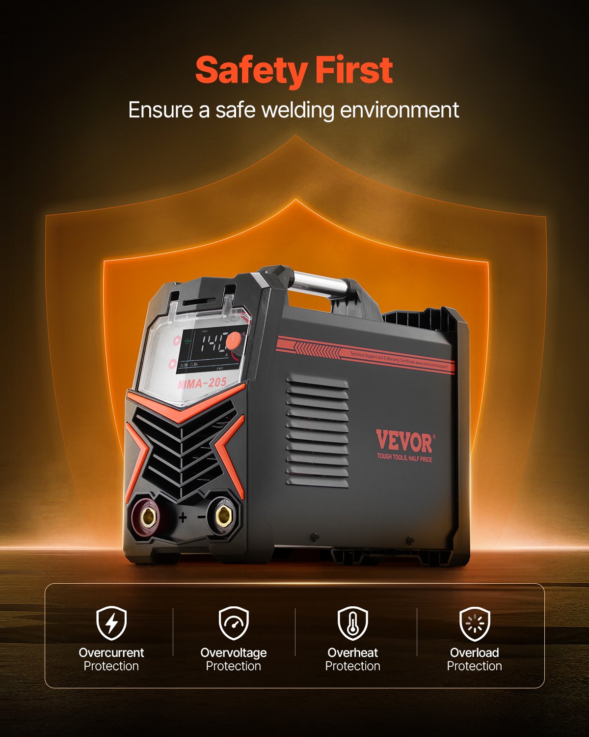 MMA Welder 205A 2 in1 MMA Lift TIG Stick Machine IGBT Inverter Digital Hot Start