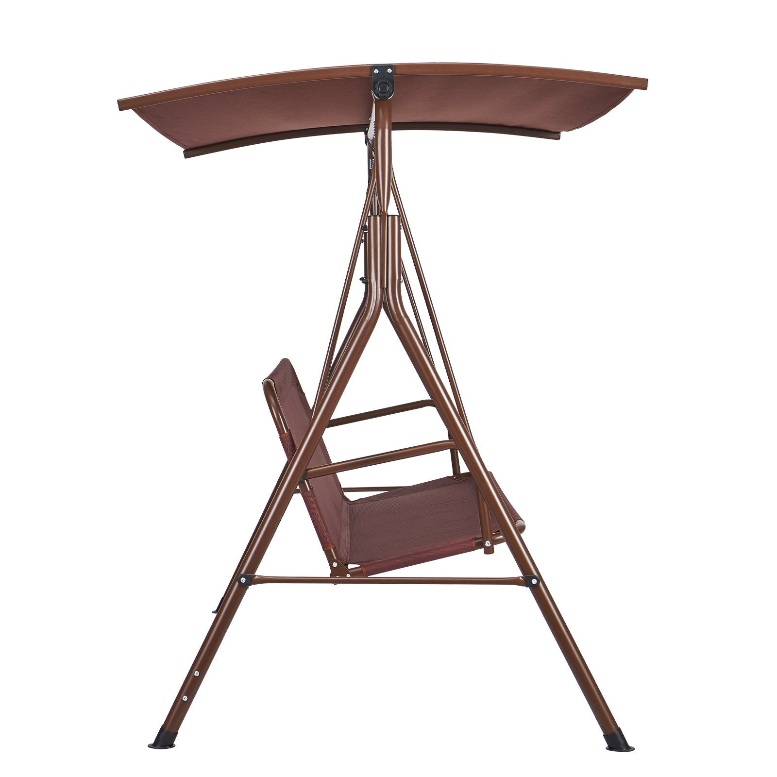 Patio Swing Chair 3-Person Outdoor with Adjustable Canopy Armrests Steel Frame