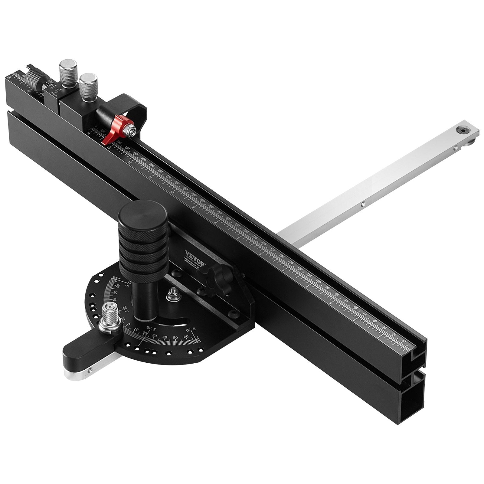 Precision Table Saw Miter Gauge Aluminum Alloy 45.7 cm Grating 15 Angle Stops