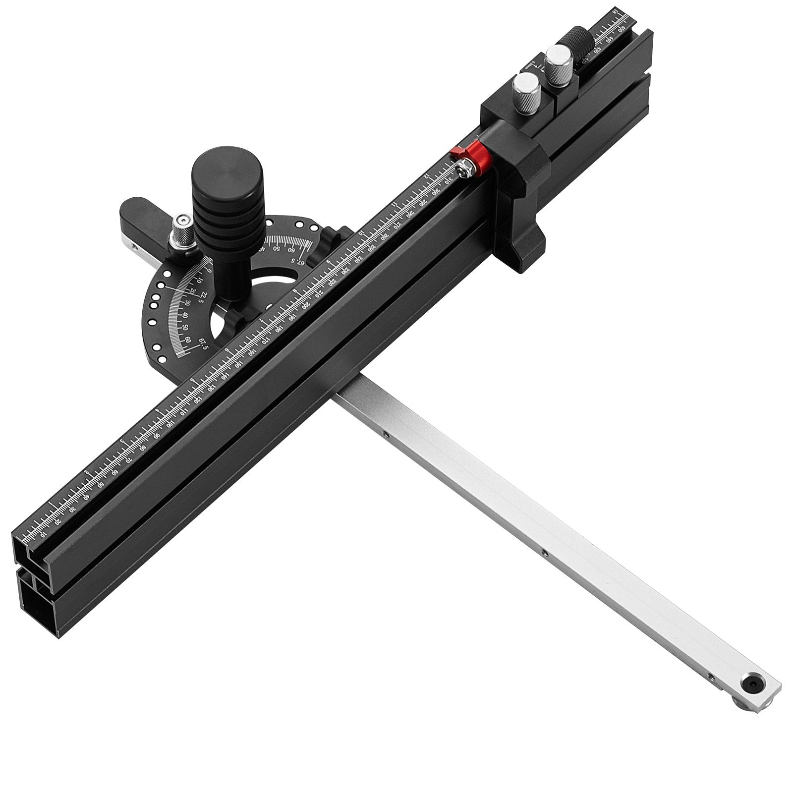 Precision Table Saw Miter Gauge Aluminum Alloy 45.7 cm Grating 15 Angle Stops