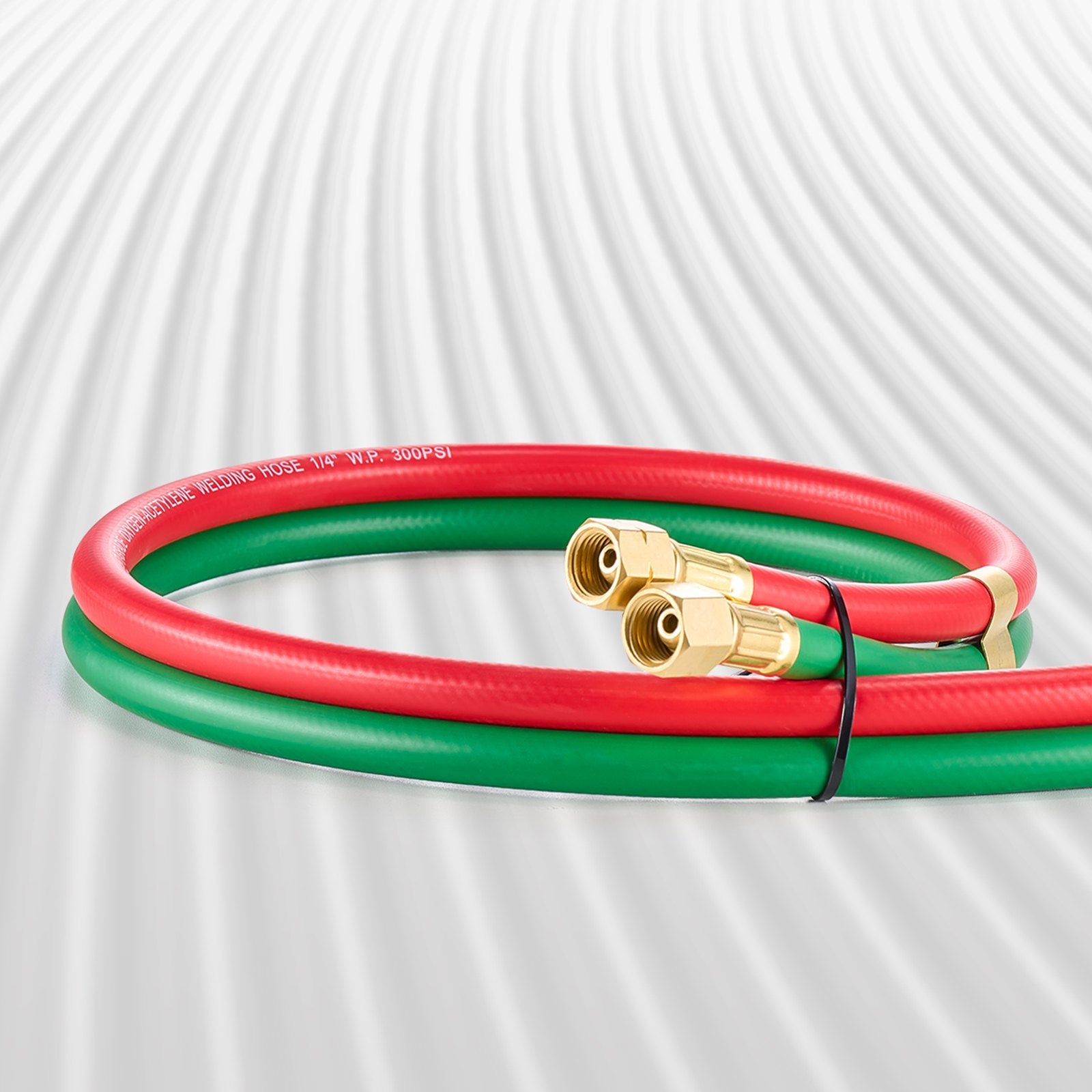 Oxygen Acetylene Hose 1/4" x 25FT Twin Hose 300PSI Welding Torch with Fitting