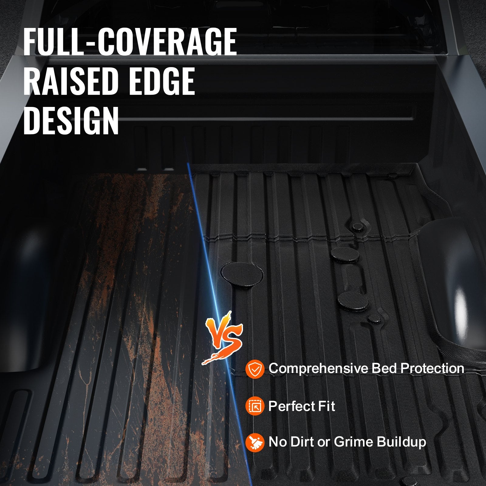 Truck Bed Mat for 2017-2024 Ford F250/F350 6.8FT TPE Heavy-Duty Liner