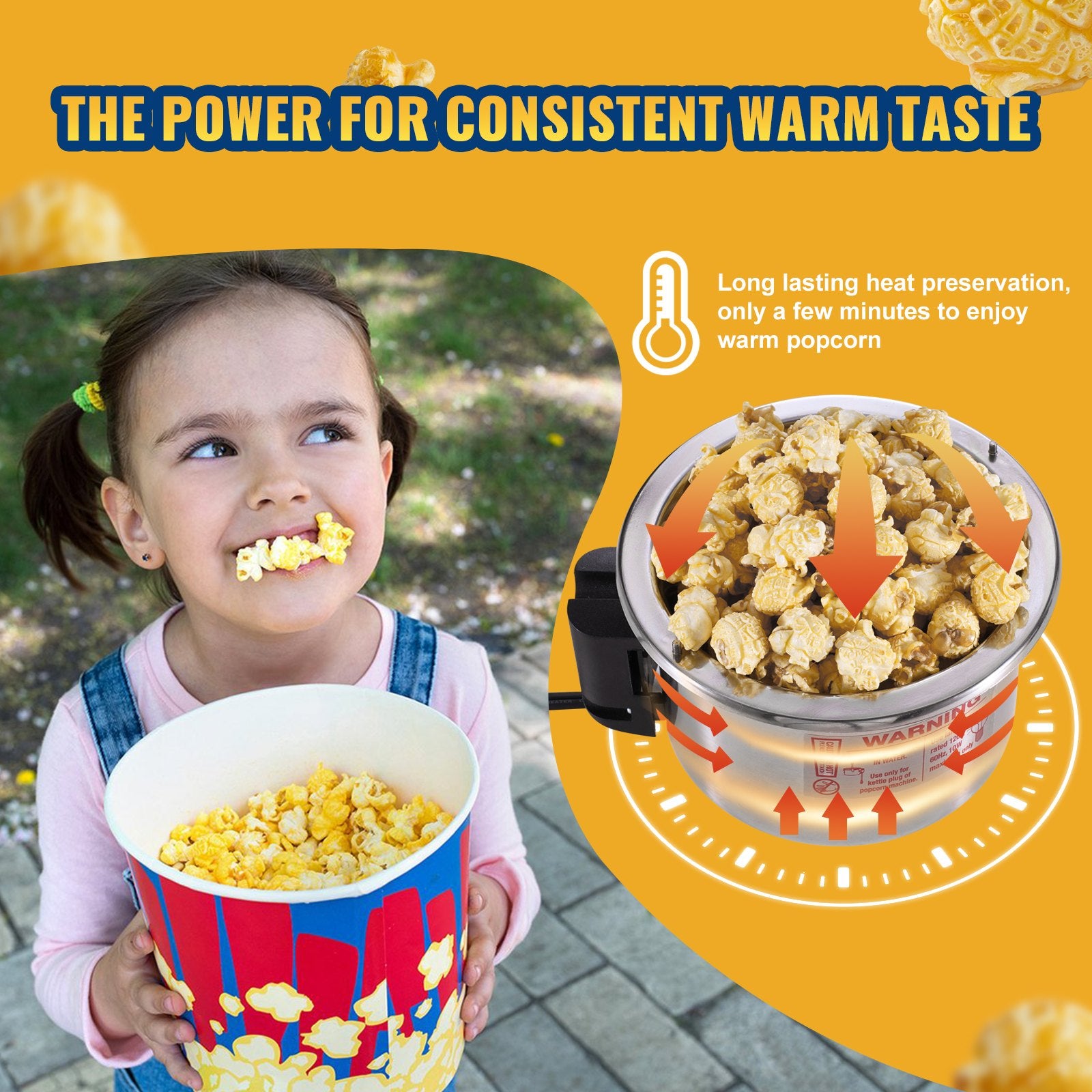 Popcorn Maker 300W Popper 2.5oz Kettle Makes 4QT Tabletop with Scoops Red