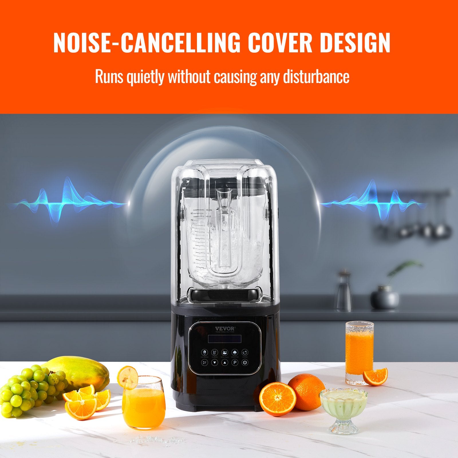 Professional Blender with Shield 2L Jar 9 Speed 5 Function Stainless Steel Black