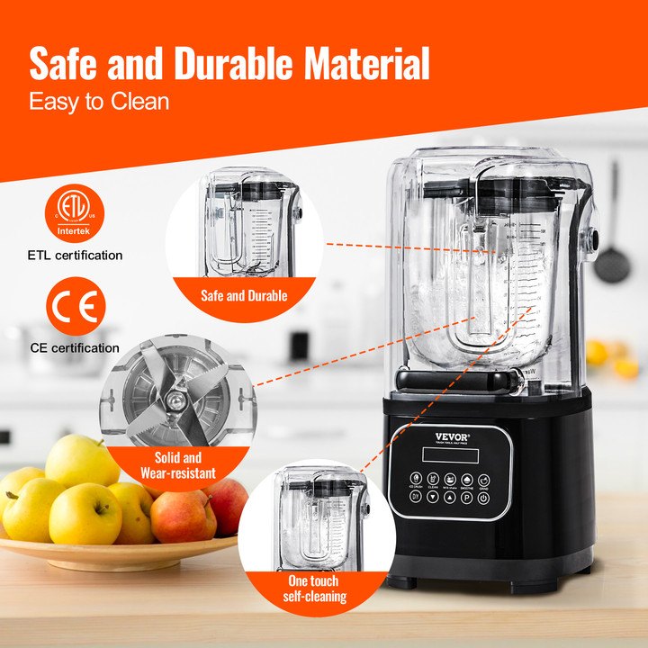Professional Blender with Shield 2L Jar 9 Speed 5 Function Stainless Steel Black