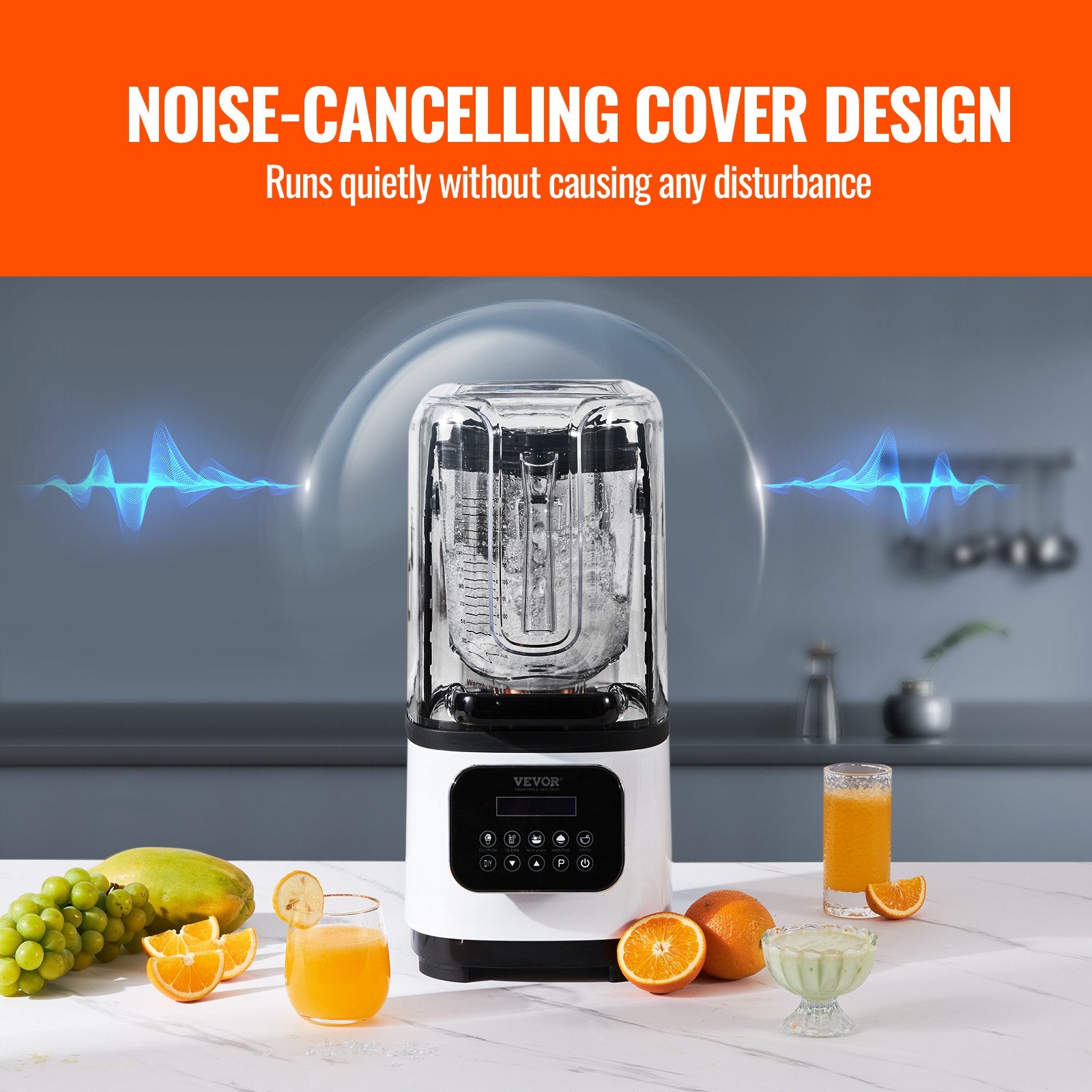 Professional Blender with Shield 2L Jar 9 Speed 5 Function Stainless Steel White