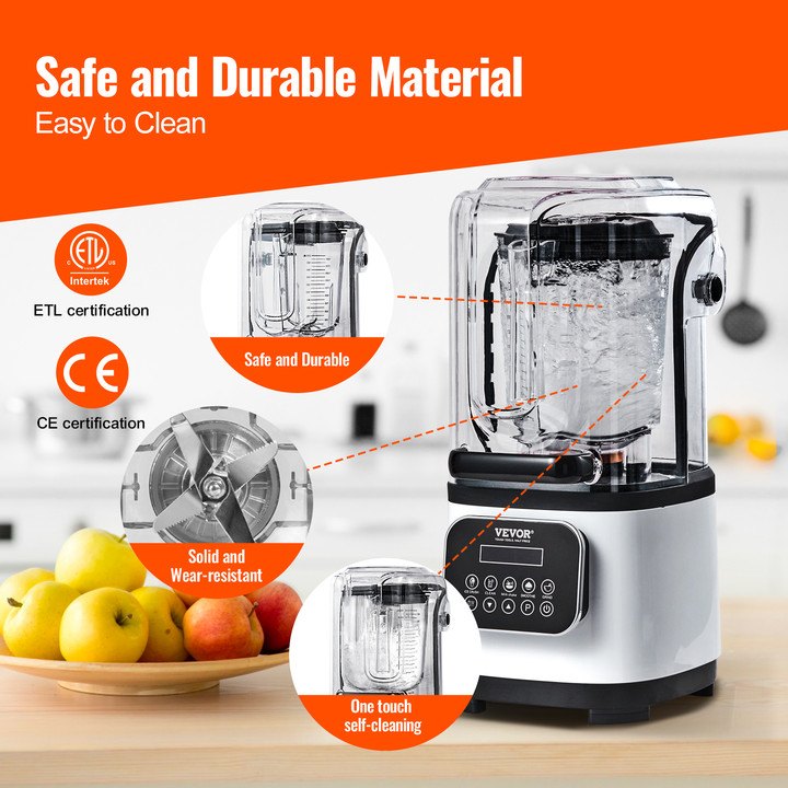 Professional Blender with Shield 2L Jar 9 Speed 5 Function Stainless Steel White