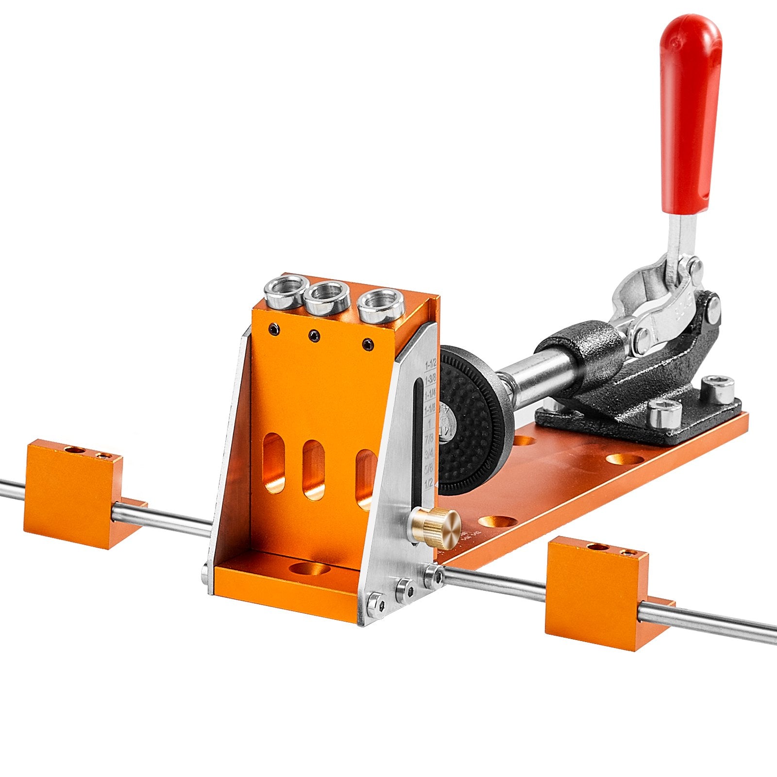 Pocket Hole Jig Kit 34 Pcs Adjustable with C-Clamp Step Drills Wrenches Bits