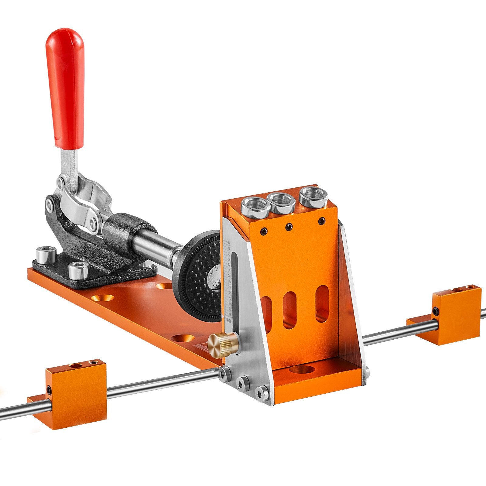 Pocket Hole Jig Kit 34 Pcs Adjustable with C-Clamp Step Drills Wrenches Bits