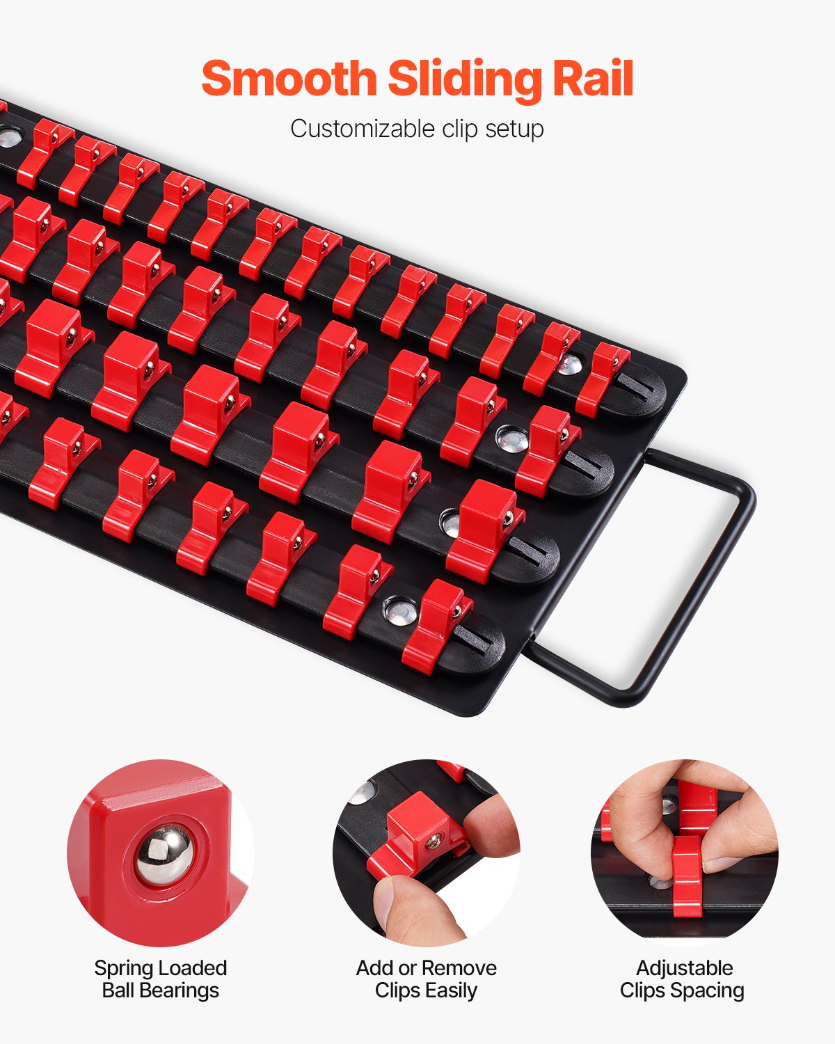 Portable Socket Organizer Tray 2PCS Metric & SAE Hold Up to 160 Sockets
