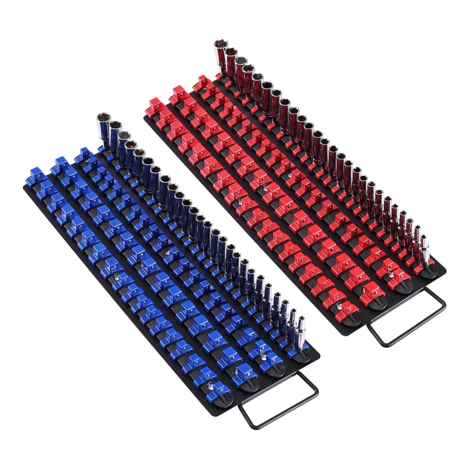 Portable Socket Organizer Tray 2PCS Metric & SAE Hold Up to 160 Sockets