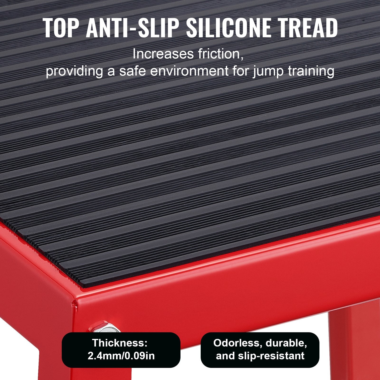 Plyometric Jump Box Steel Platform Agility Exercise Step Up Anti-Slip 12" Red