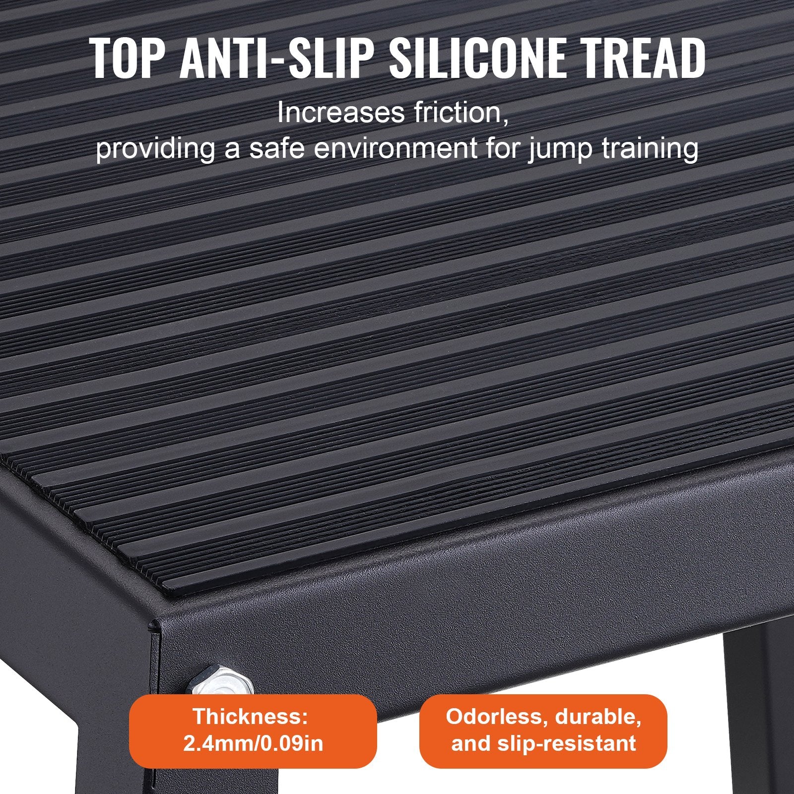 12 Inch Steel Plyometric Jump Box Anti-Slip Fitness Training Platform Black