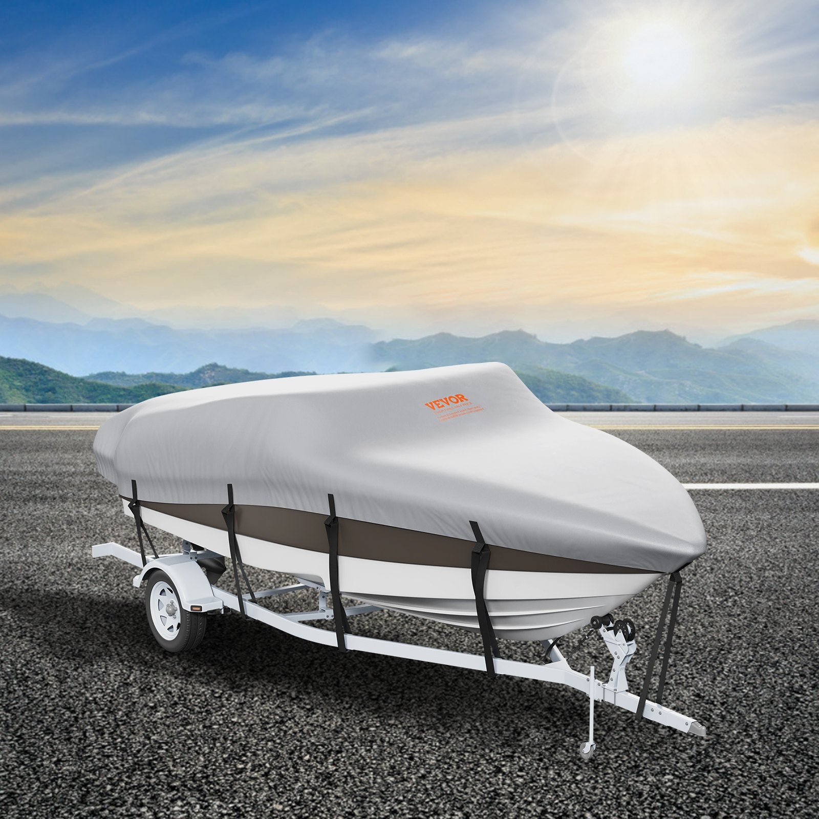 Waterproof Trailerable Boat 20-22 ft with Motor Cover and Buckle Straps