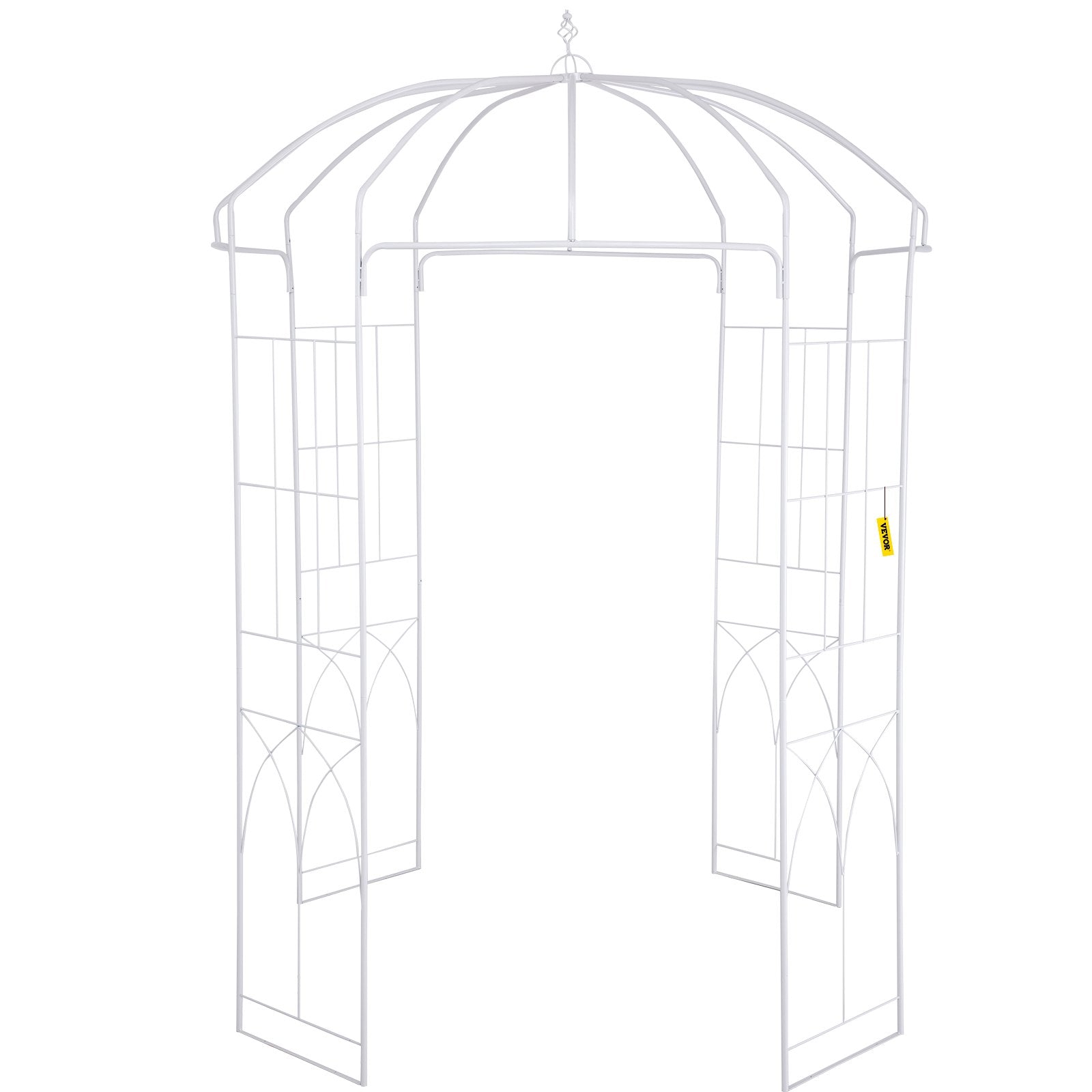 Garden Arbor Birdcage Shape Wrought Iron Wedding Arch Trellis White