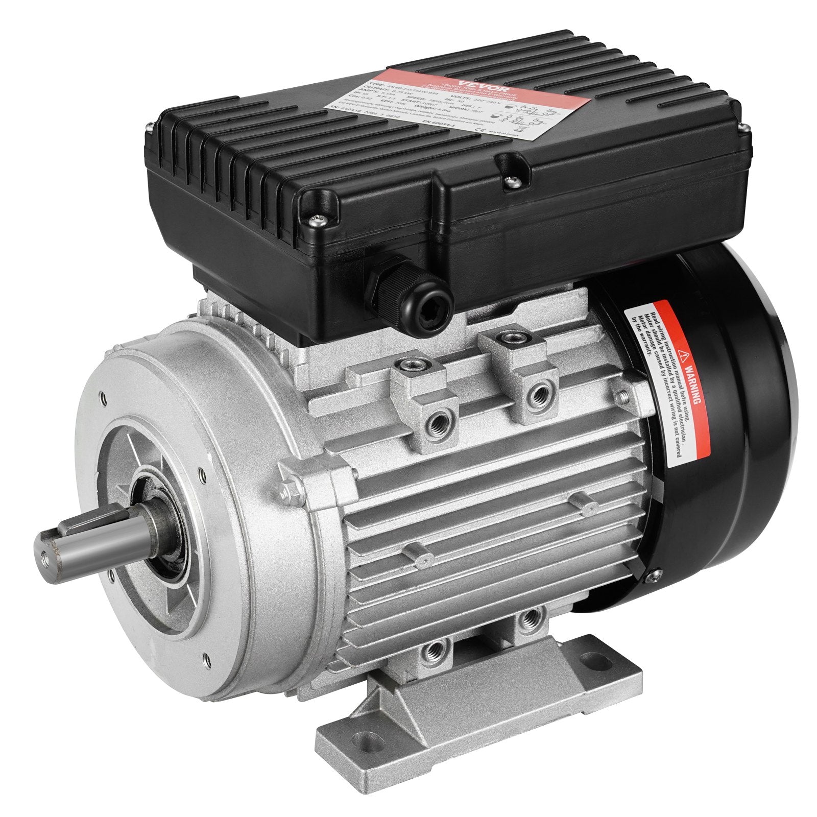 0.75KW Electric Motor 2850 rpm AC 220-240V 5.15A B34 Frame CW/CCW Rotation