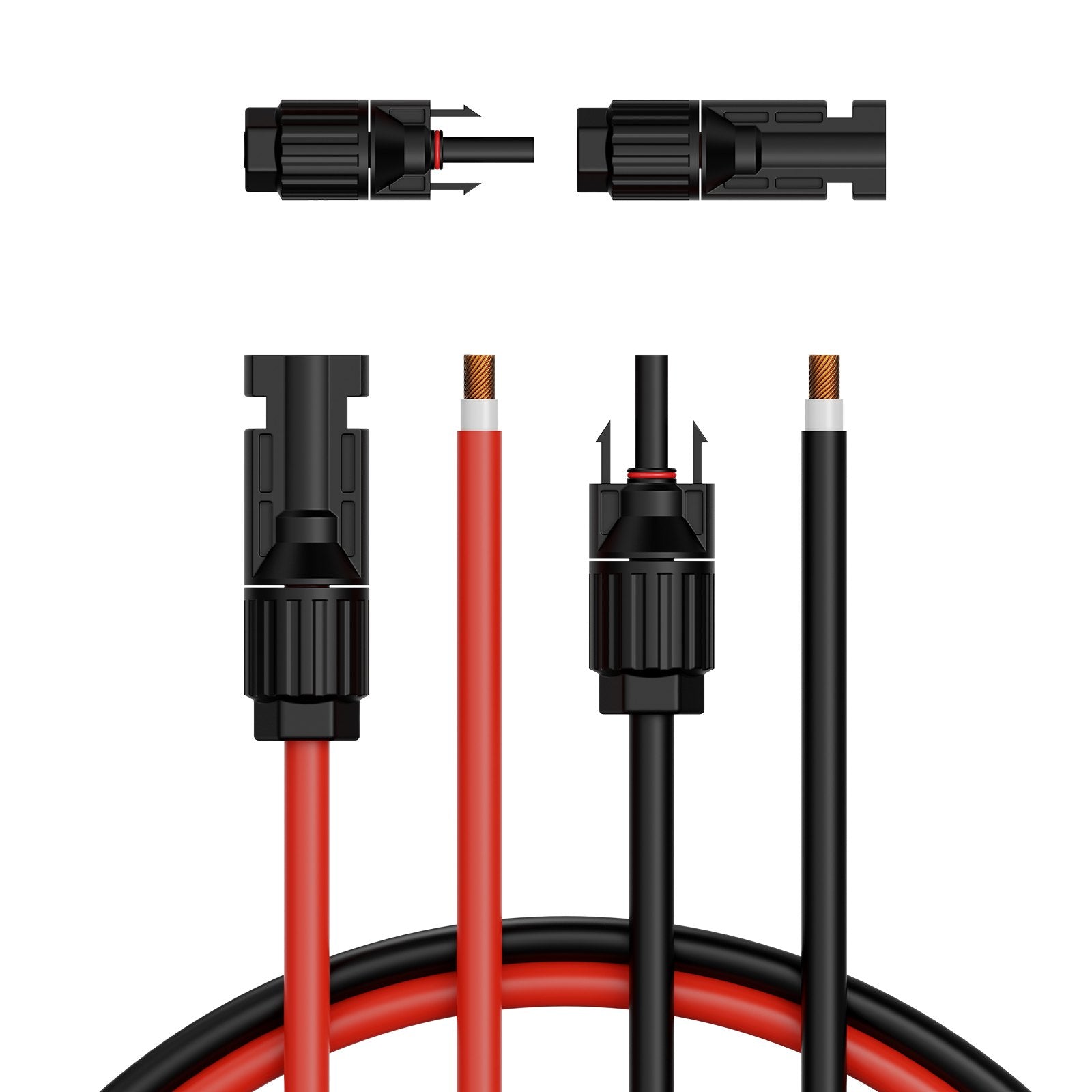 Set of 2 Solar Panel Extension Cable 9.14m 10AWG Waterproof