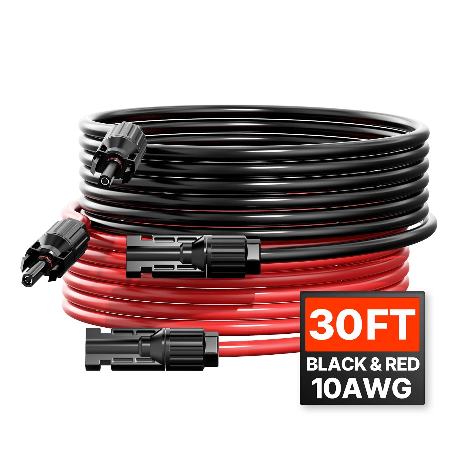 Set of 2 Solar Panel Extension Cable 9.14m 10AWG Waterproof