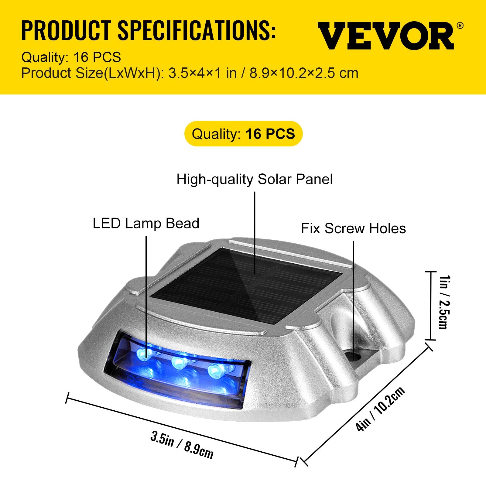 Driveway Lights 16-Pack Solar Waterproof Deck 6 LEDs Garden Path Walkway