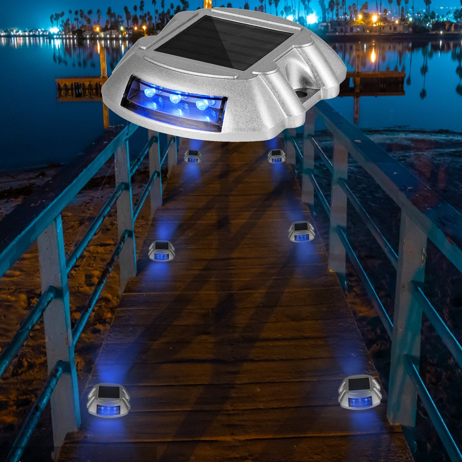Driveway Lights 16-Pack Solar Waterproof Deck 6 LEDs Garden Path Walkway