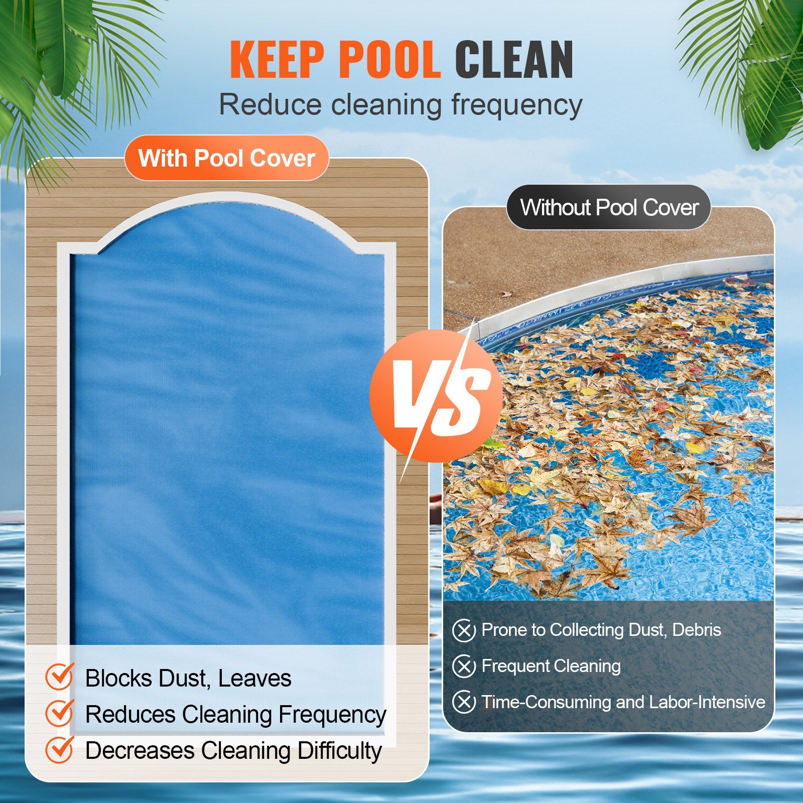 24 x 12 ft Solar Pool Cover 12 mil Blue Rectangle Solar Blanket