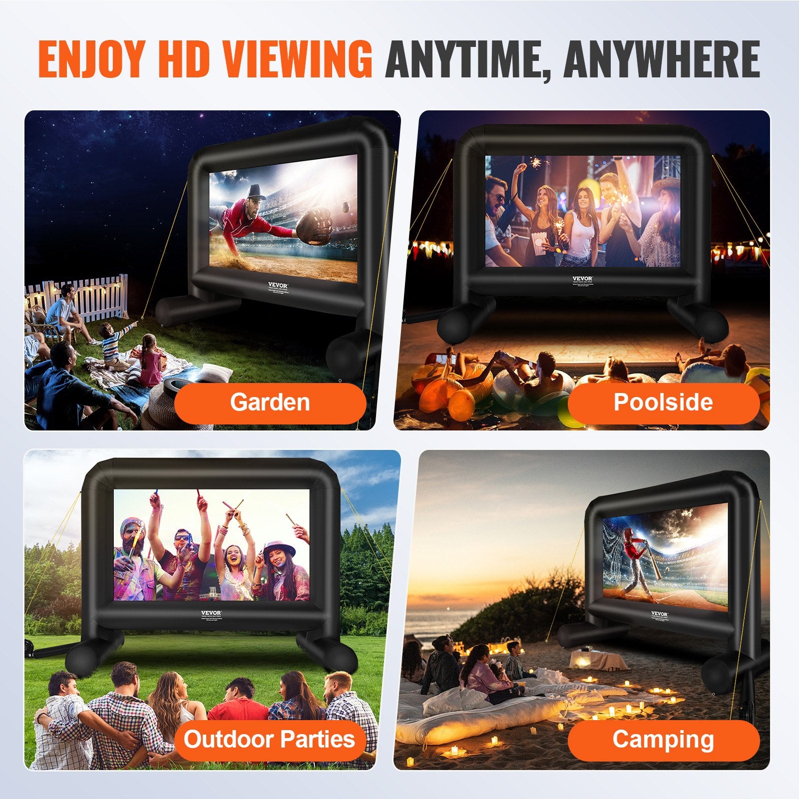 Inflatable Movie Screen 16FT Outdoor Projector Screen with Blower Carrying Bag