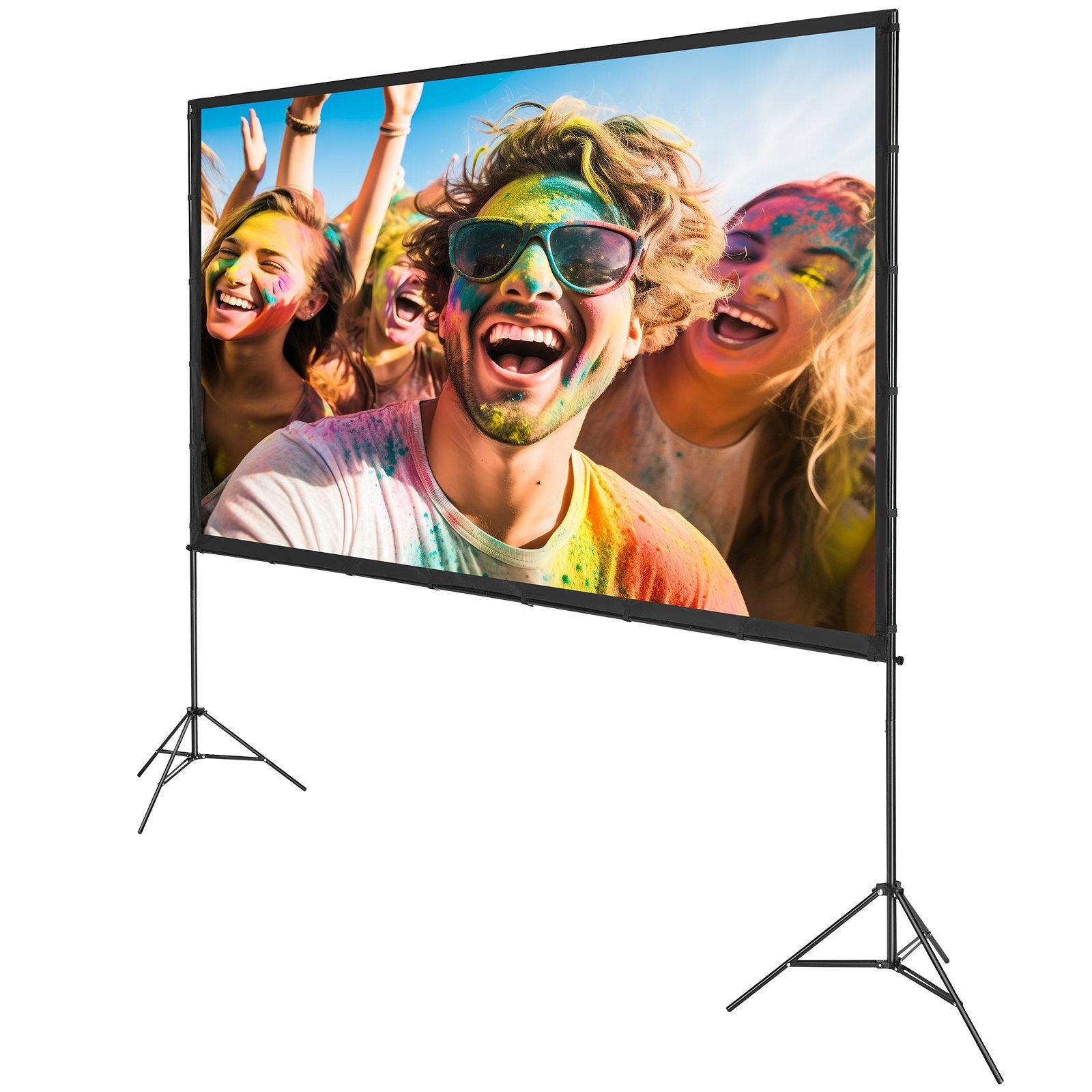 Projector Screen with Stand 120in 16:9 4K 1080P HD Wrinkle-Free Carry Bag