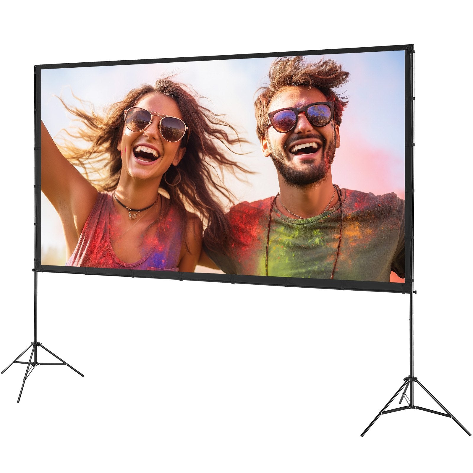 Projector Screen with Stand 120in 16:9 4K 1080P HD Wrinkle-Free Carry Bag