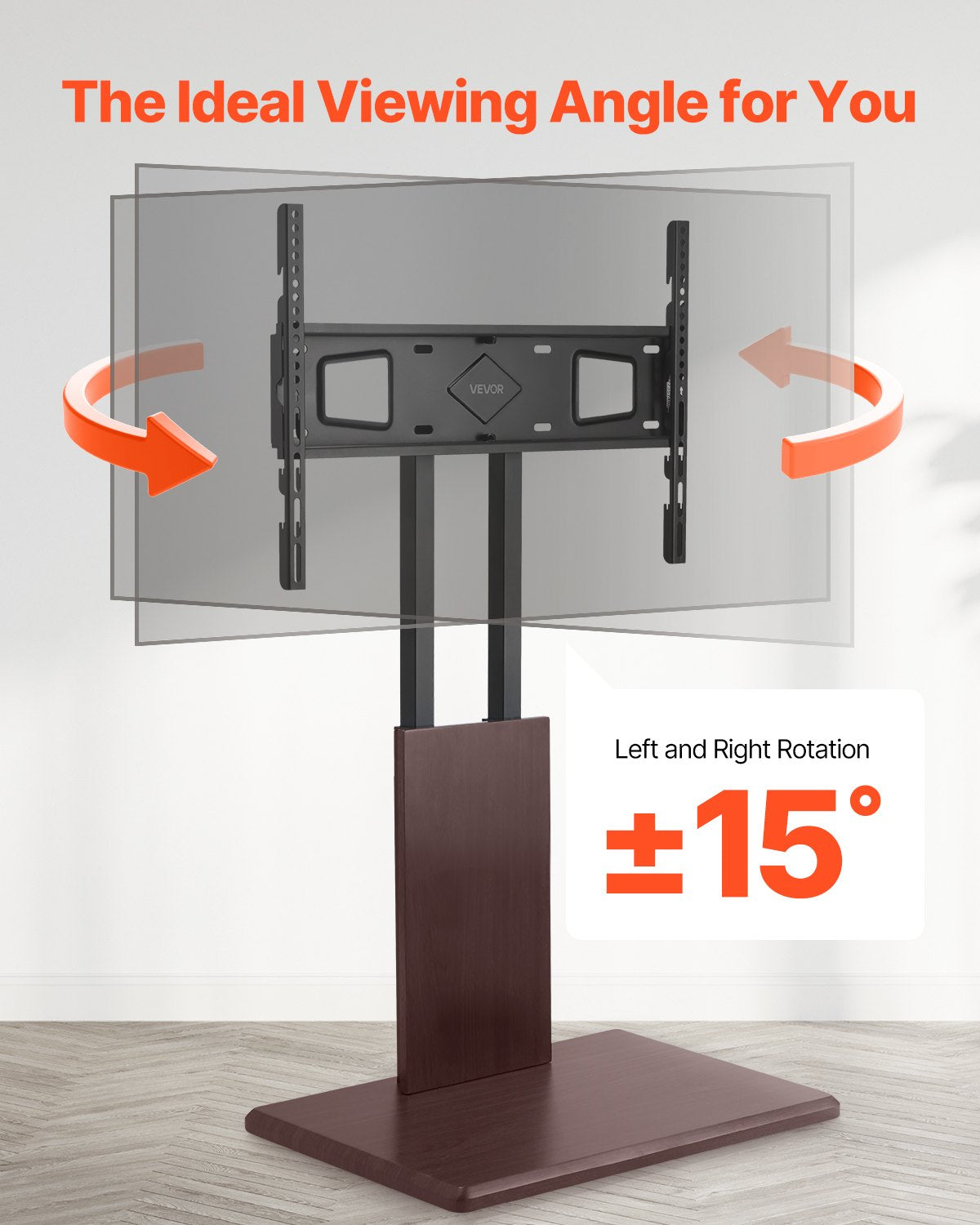 Universal Table Top TV Stand for 32-70 Inch Screens Swivel and Adjustable