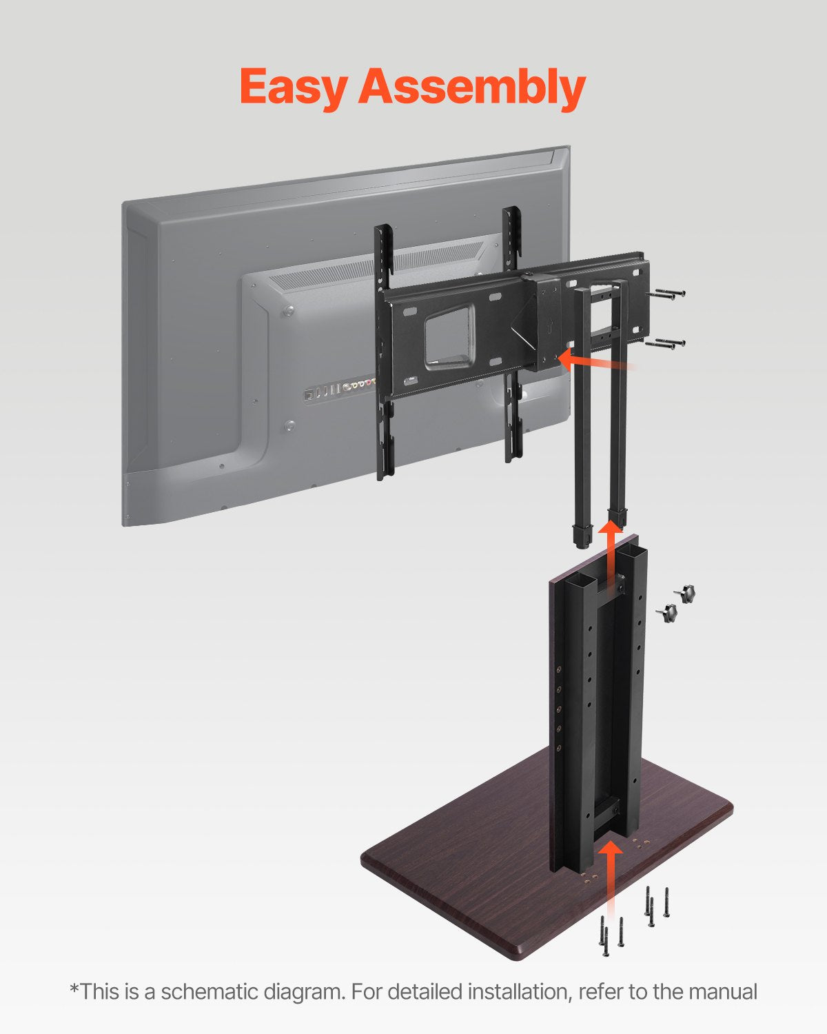 Universal Table Top TV Stand for 32-70 Inch Screens Swivel and Adjustable