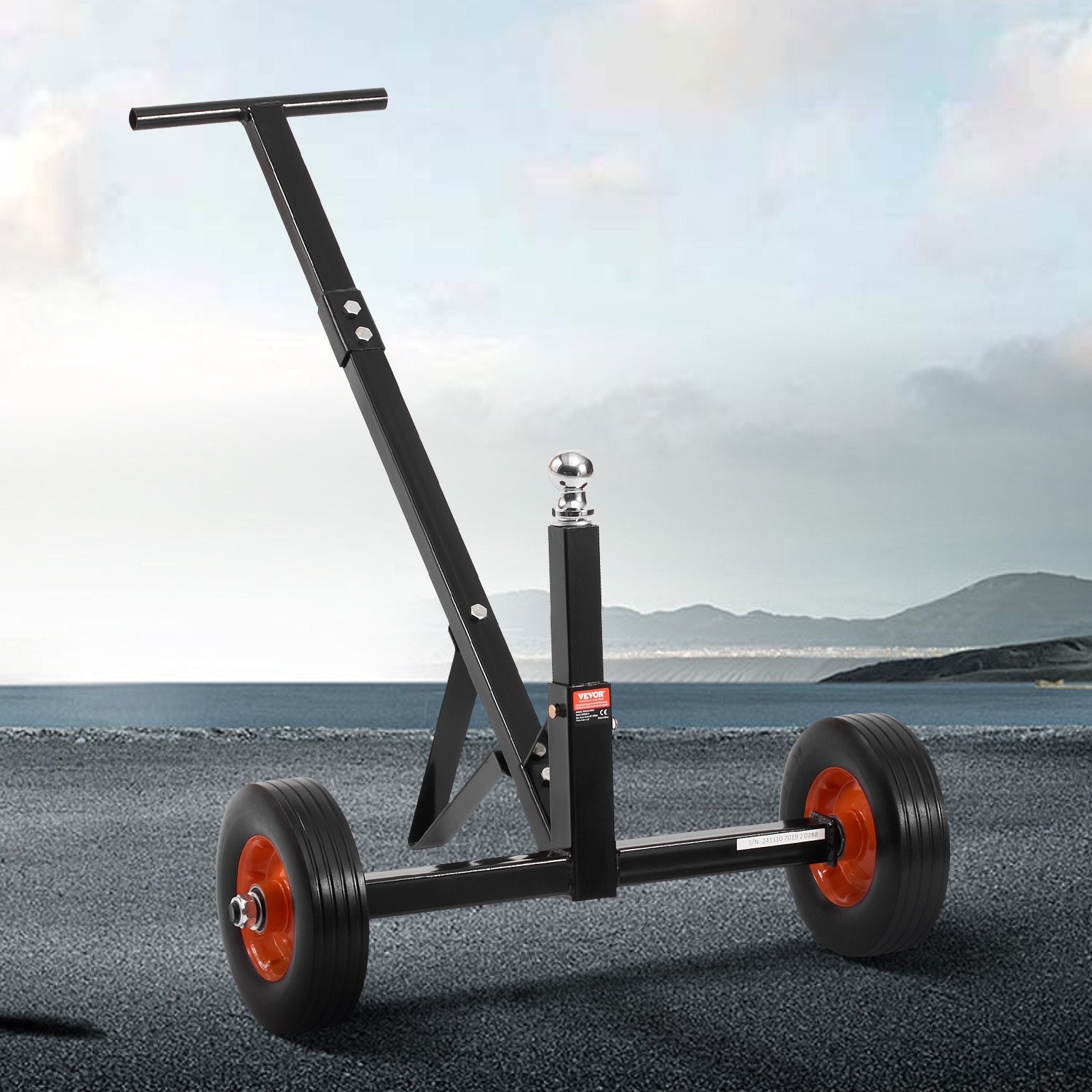 Trailer Dolly 600lbs Carbon Steel Mover with 1-7/8" Hitch Ball and 10" Tires