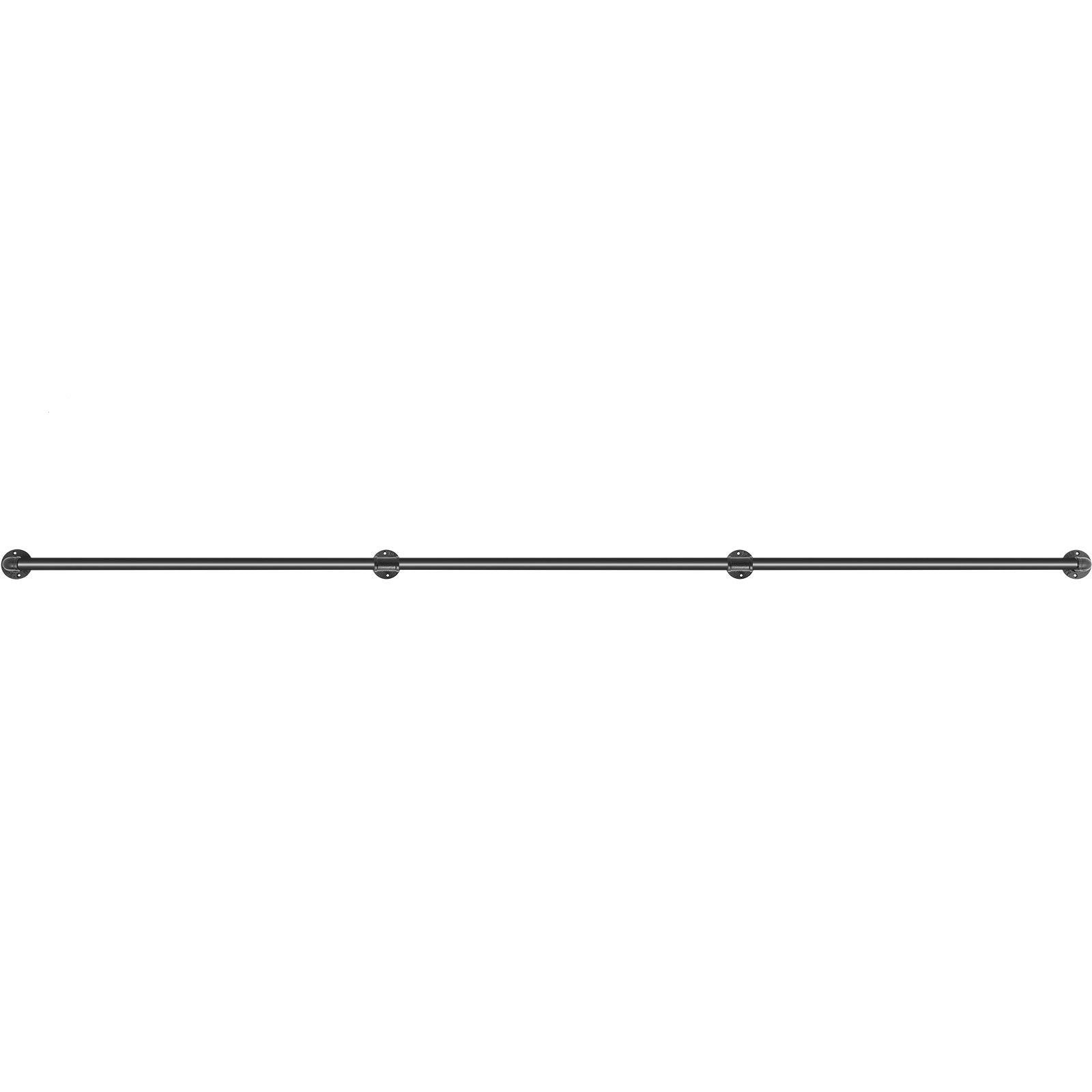 Pipe Stair Handrail, 3m Carbon Steel Wall-Mounted Handrail for Indoor Outdoor