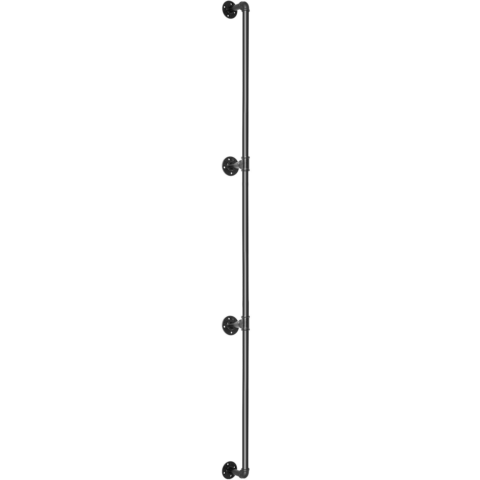 11FT Industrial Pipe Stair Handrail Carbon Steel Wall Mount 440LBS Load