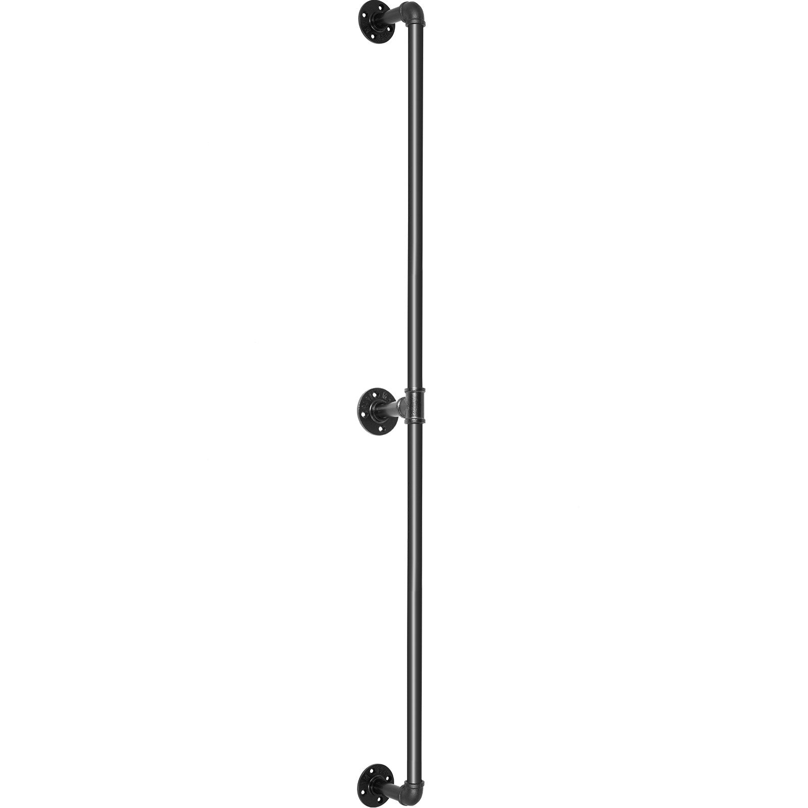 Pipe Stair Handrail, 1.8m Carbon Steel Wall-Mounted Handrail, Indoor Outdoor