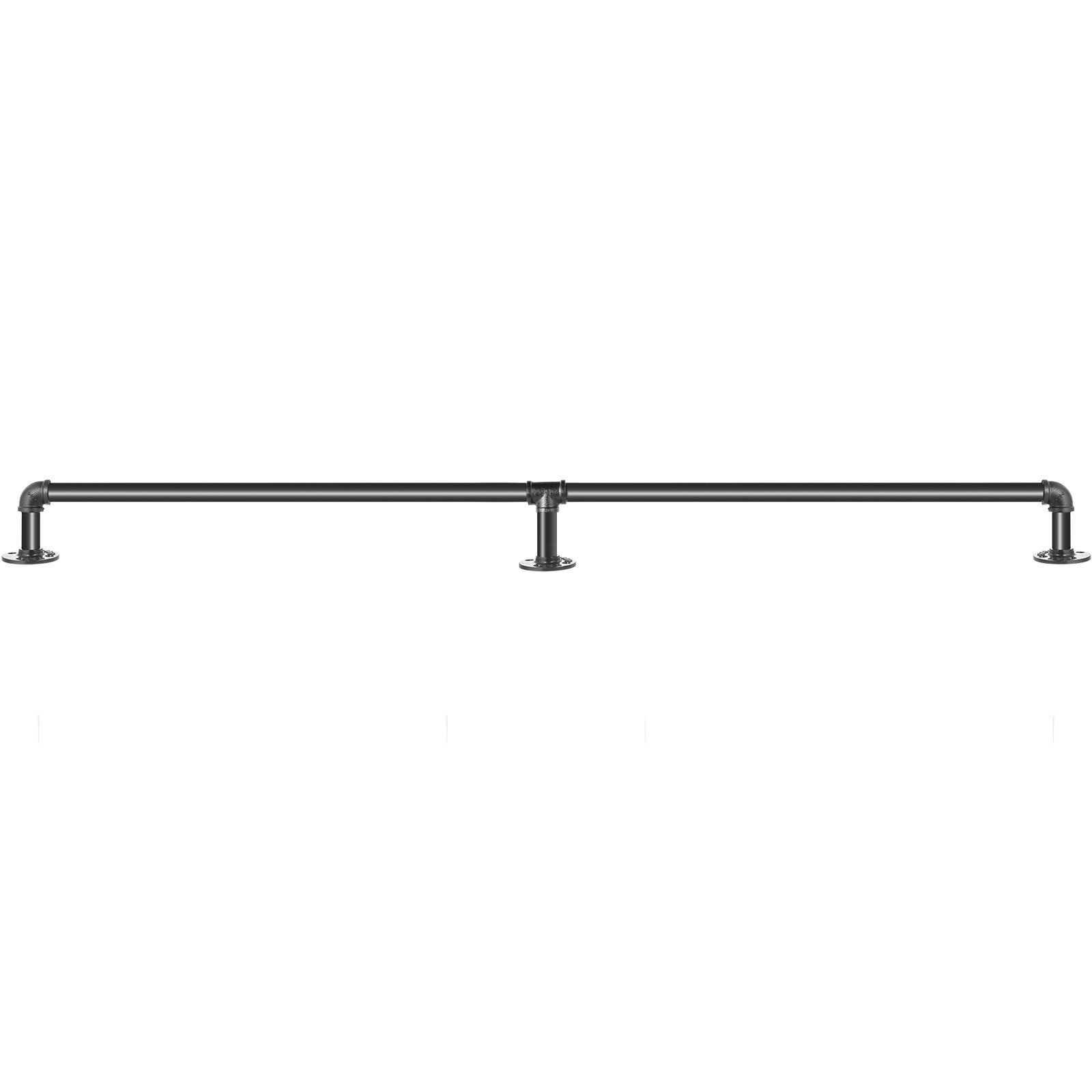 7FT Industrial Pipe Stair Handrail Carbon Steel Wall Mount 440LBS Load