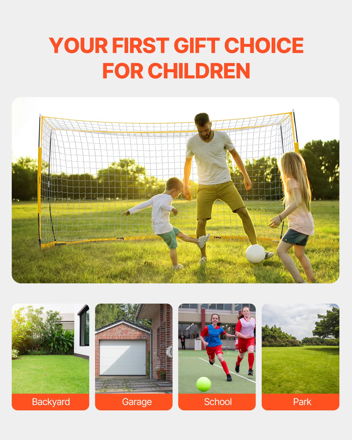 Portable Soccer Goal 12x6 ft Adults Kids Backyard Large Practice Training Net