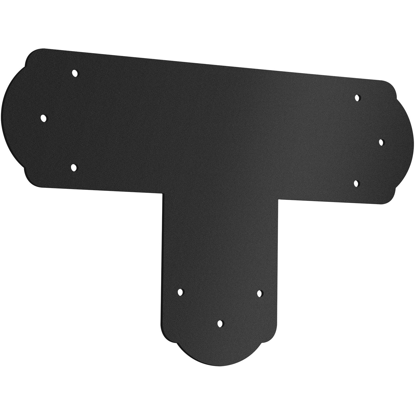T Bracket 152.4x152.4mm 8 PCs Black Powder-Coated 16ga T Mend Plate Con w/Screws