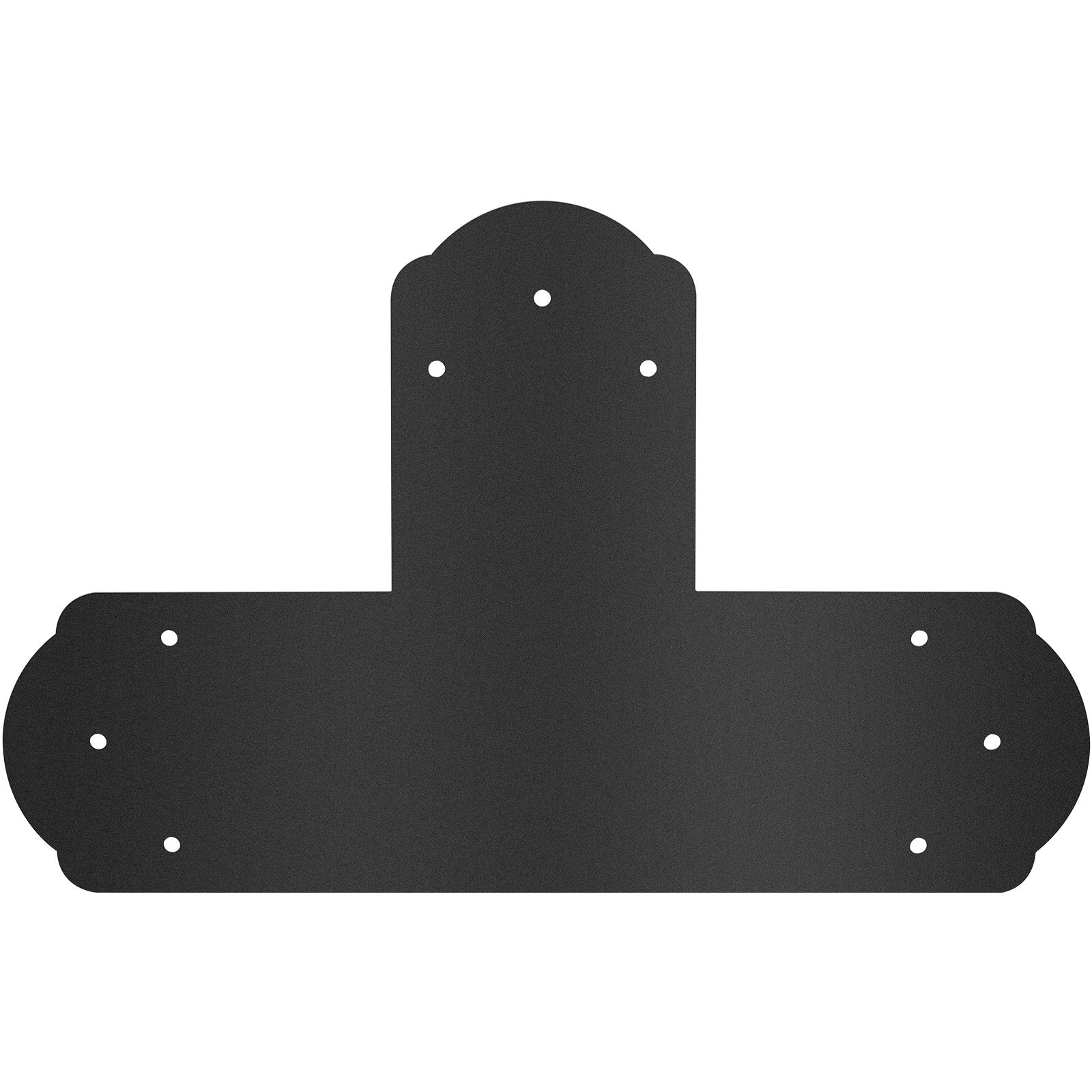 T Bracket 152.4x152.4mm 8 PCs Black Powder-Coated 16ga T Mend Plate Con w/Screws