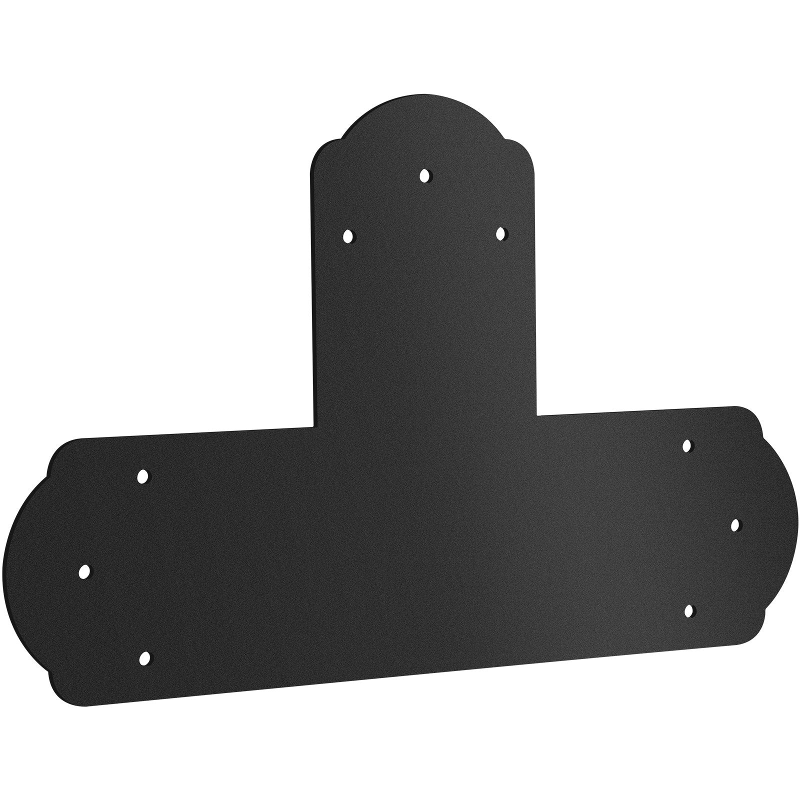 T Bracket 152.4x152.4mm 8 PCs Black Powder-Coated 16ga T Mend Plate Con w/Screws