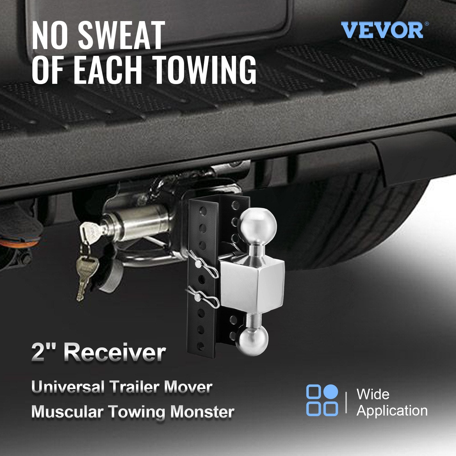 Adjustable Trailer Hitch 50.8mm Receiver 15cm Drop 6350kg Adjustable Hitch