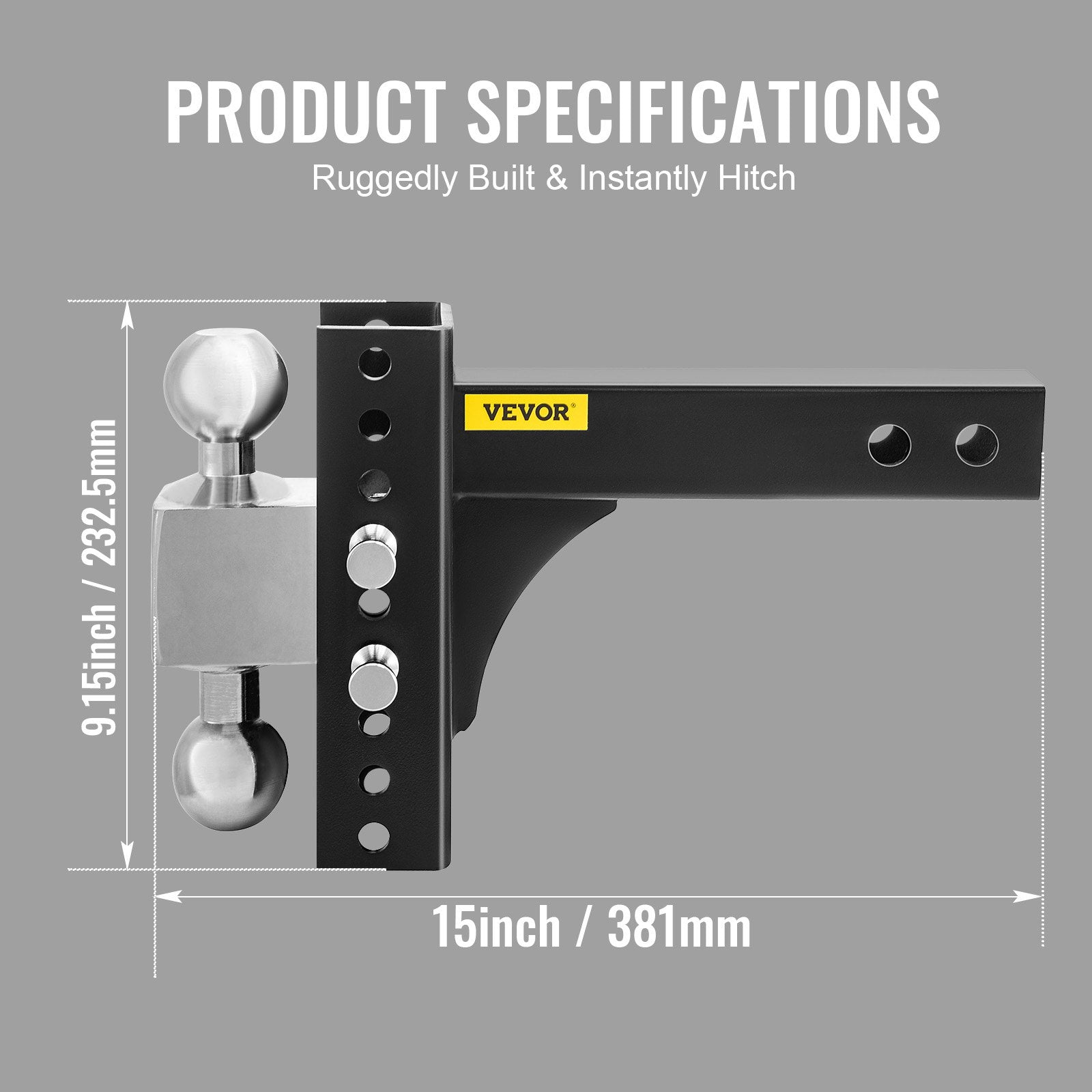 Adjustable Trailer Hitch 50.8mm Receiver 15cm Drop 6350kg Adjustable Hitch